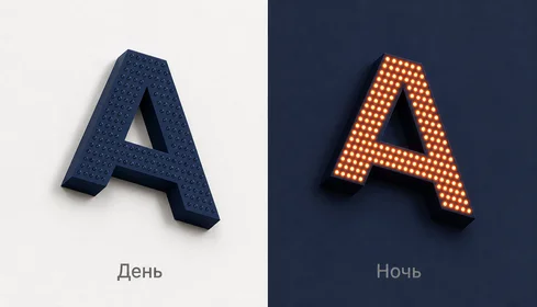 Буквы с открытыми светодиодами