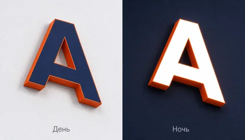 Объемные световые буквы из ALS профиля с лицевой подсветкой