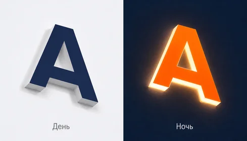 Объемные буквы из молочного акрила с лицевой и торцевой подсветкой
